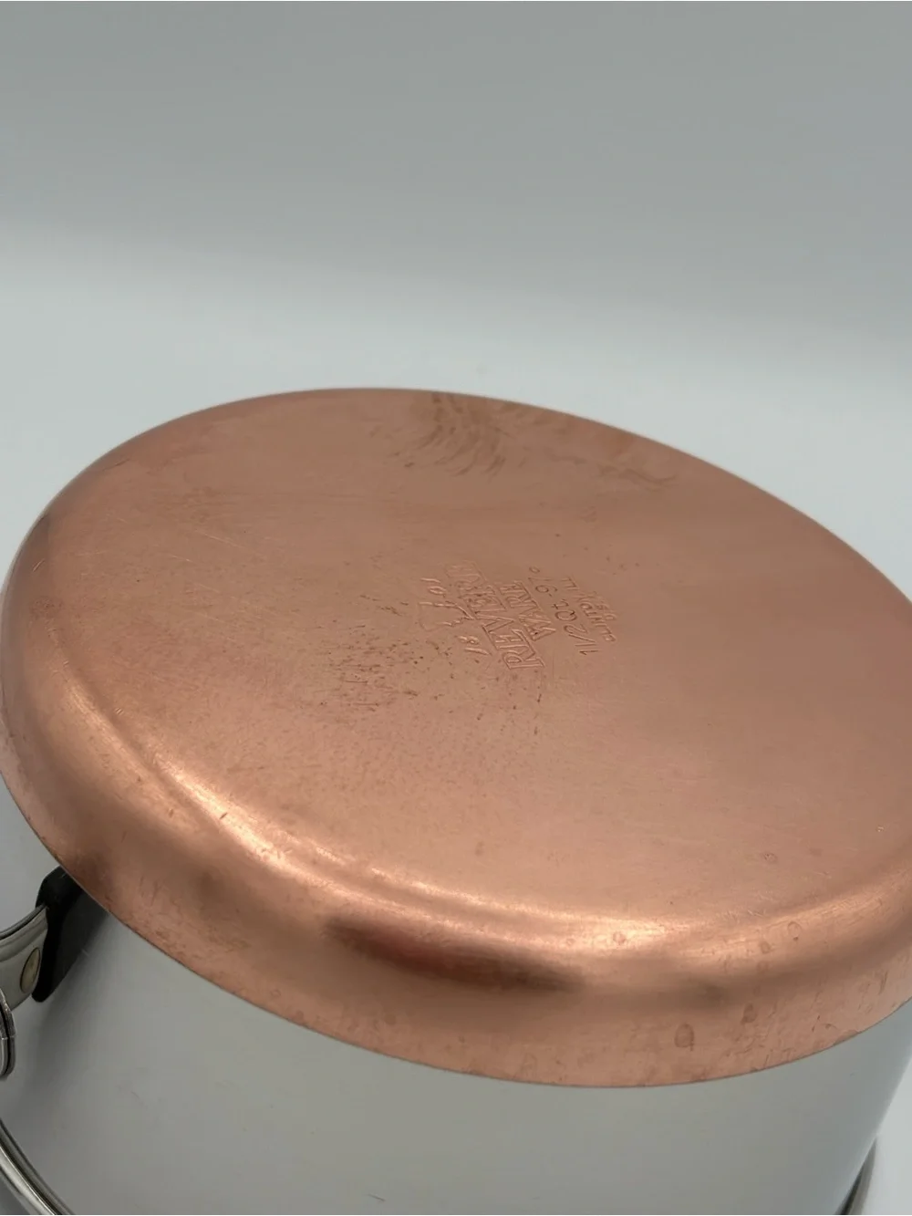 Vintage Revere Ware Copper Bottom Saucepan Set 1 & 1.5 Qt w/Lids USA